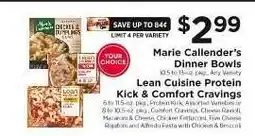 ShopRite Marie Callender's Dinner Bowls / Lean Cuisine Protein Kick & Comfort Cravings offer