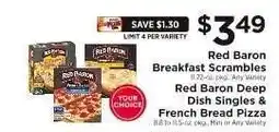 ShopRite Red Baron Breakfast Scrambles & Deep Dish Singles & French Bread Pizza offer
