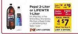 ShopRite Pepsi 2-Liter or Lifewtr 1-Liter offer