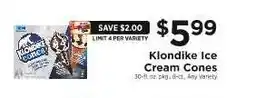 ShopRite Klondike Ice Cream Cones offer