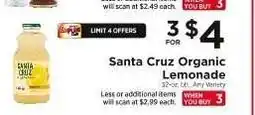 ShopRite Santa Cruz Organic Lemonade offer