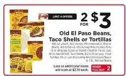 ShopRite Old El Paso Beans, Taco Shells or Tortillas offer