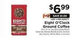 ShopRite Eight O'Clock Ground Coffee offer