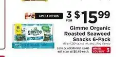 ShopRite Gimme Organic Roasted Seaweed Snacks 6-Pack offer