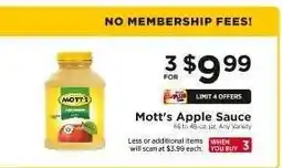 ShopRite Mott's Apple Sauce offer