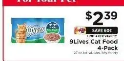 ShopRite 9Lives Cat Food 4-Pack offer