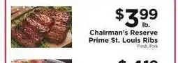 ShopRite Chairman's Reserve Prime St. Louis Ribs offer