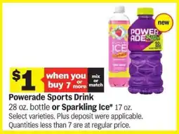 Meijer Powerade Sports Drink or Sparkling Ice offer
