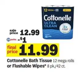 Meijer Cottonelle Bath Tissue or Flushable Wipes offer