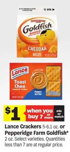 Meijer Lance Crackers or Pepperidge Farm Goldfish offer