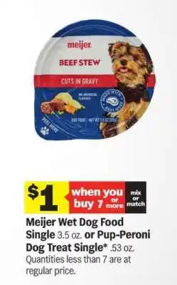 Meijer Meijer Wet Dog Food Single or Pup-Peroni Dog Treat Single offer