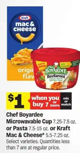 Meijer Chef Boyardee Microwavable Cup or Pasta or Kraft Mac & Cheese offer