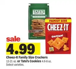 Meijer Cheez-It Family Size Crackers or Tate’s Cookies offer
