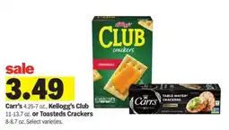 Meijer Carr’s, Kellogg’s Club or Toasteds Crackers offer