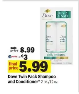Meijer Dove Twin Pack Shampoo and Conditioner offer