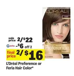 Meijer L'Oreal Preference or Feria Hair Color offer