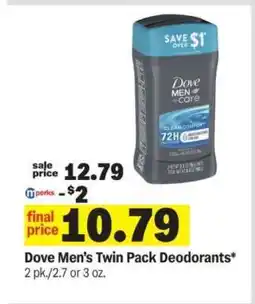 Meijer Dove Men's Twin Pack Deodorants offer