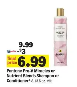 Meijer Pantene Pro-V Miracles or Nutrient Blends Shampoo or Conditioner offer