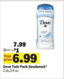 Meijer Dove Twin Pack Deodorant offer