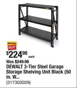 The Home Depot DEWALT 3-Tier Steel Garage Storage Shelving Unit Black (50 in. W x 48 in. H x 18 in. D) offer