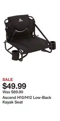 Cabela's Ascend H10/H12 Low-Back Kayak Seat offer