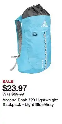 Cabela's Ascend Dash 720 Lightweight Backpack - Light Blue/Gray offer