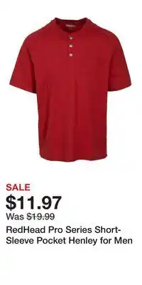 Cabela's RedHead Pro Series Short-Sleeve Pocket Henley for Men offer
