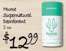 Gristedes Hume Supernatural Deodorant offer