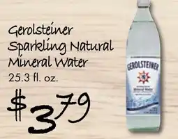 Gristedes Gerolsteiner sparkling natural mineral water offer
