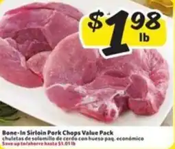Fresco y Más Bone-in sirloin pork chops value pack offer