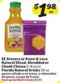 Fresco y Más SE grocers or know & love natural sliced, shredded or chunk cheese or chunk cheese or florida natural drinks offer