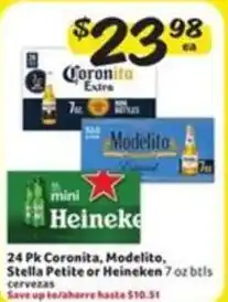 Fresco y Más Coronita, Modelito, Stella Petite or Heineken offer