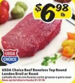 Fresco y Más USDA choice beef boneless top round london broil or roast offer