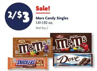 Family Dollar Mars Candy Singles offer