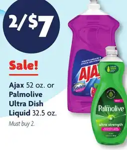Family Dollar Ajax 52 oz. or Palmolive Ultra Dish Liquid 32.5 oz offer