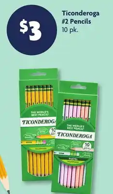 Family Dollar Ticonderoga #2 Pencils offer