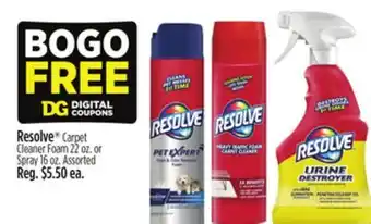 Dollar General Resolve Carpet Cleaner Foam 22 oz. or Spray 16 oz offer