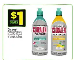 Dollar General Cloralen Platinum Bleach Liquid Gel Original or Lemon offer