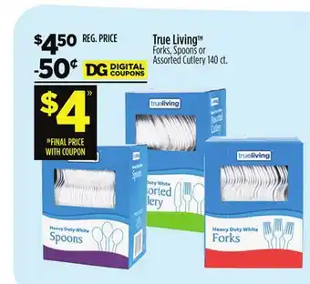 Dollar General True Living Forks, Spoons or Assorted Cutlery offer