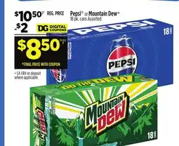 Dollar General Pepsi or Mountain Dew offer