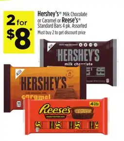 Dollar General Hershey's Milk Chocolate or Caramel or Reese's Standard Bars offer