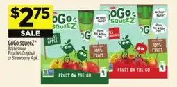 Dollar General GoGo squeeZ Applesauce Pouches Original or Strawberry offer