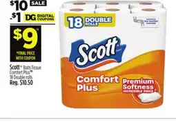 Dollar General Scott Bath Tissue Comfort Plus TM offer