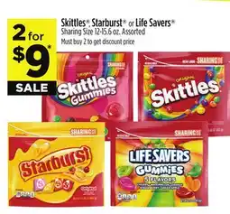 Dollar General Skittles , Starburst or Life Savers Sharing Size offer
