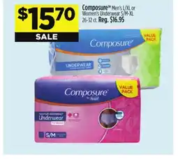 Dollar General Composure TM Men's L/XL or Women's Underwear offer