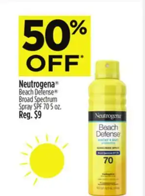 Dollar General Neutrogena Beach Defense Broad Spectrum Spray SPF 70 offer