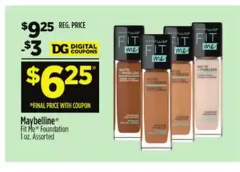 Dollar General Maybelline Fit Me Foundation offer