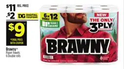 Dollar General Brawny Paper Towels offer