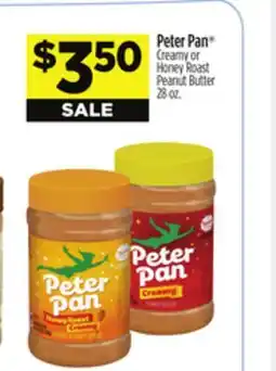 Dollar General Peter Pan Creamy or Honey Roast Peanut Butter offer