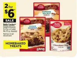 Dollar General Betty Crocker TM Delights Brownies 16-21 oz. or Cookie Mix 17.5 oz offer